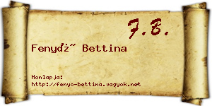 Fenyő Bettina névjegykártya